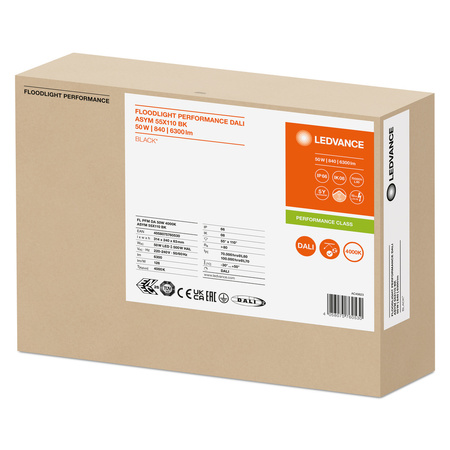 Naświetlacz LED Reflektor Zewnętrzny Lampa Ściemnialny 50W 6300lm 4000K IP66 Czarny Floodlight Ledvance