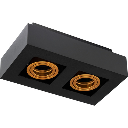 Oprawa Natynkowa HALOGENOWA Ruchoma 2x GU10 Prostokątna Czarna 85mm NEMO