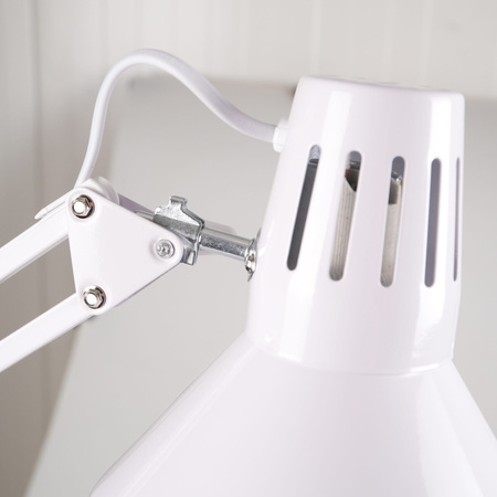 Lampka Biurkowa Stołowa E27 Biała Worker Sanico Goldlux