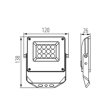 Naświetlacz Lampa LED 10W 1080lm CCT 90° IP65 Szary ACETE Kanlux