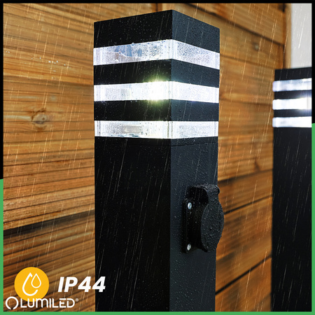 Lampa Ogrodowa Słupek Zewnętrzny Stojący E27 LED z Gniazdem TAXUS 2 60cm LUMILED