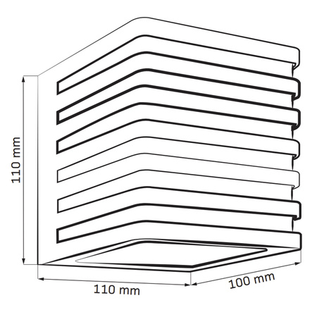 Kinkiet Zewnętrzny Oprawa Elewacyjna Lampa LED 4000K Kwadrat Czarna