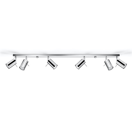 Lampa Sufitowa Oprawa Natynkowa SPOT TUBA Reflektor 6x GU10 Ruchoma Tubularna Chrom Nowoczesna Ring Sollux