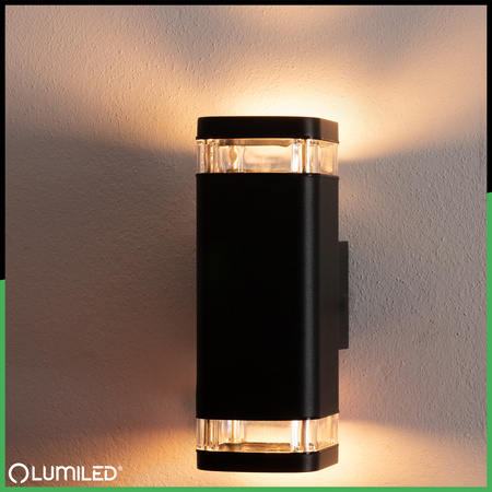 Lampa Ogrodowa Zewnętrzna Kinkiet Elewacyjny 2x GU10 LED IP54 Góra Dół EPSILO LUMILED