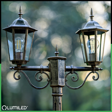 Lampa Ogrodowa Stojąca LED Słupek 2m E27 Latarnia Zewnętrzna Dekoracyjna BELLIS LUMILED