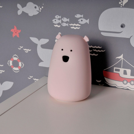 Lampka dekoracyjna nocna LED RGB z akumulatorem MIŚ Różowy GOLDLUX (Polux) 16cm