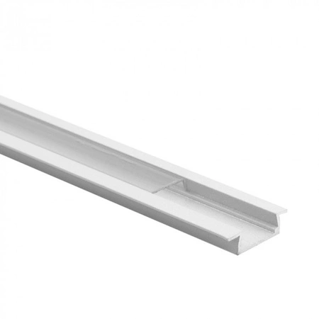 Profil Aluminiowy do Taśm LED Biały Wpuszczany 2m z Przezroczystym Kloszem i Zaślepkami Ecolight