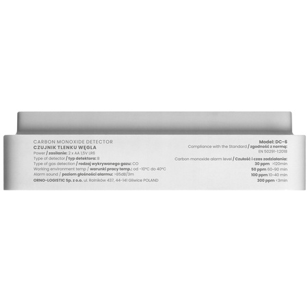 Czujnik Czadu Detektor Tlenku Węgla z Termometrem i Czujnikiem Wilgoci Bateryjny