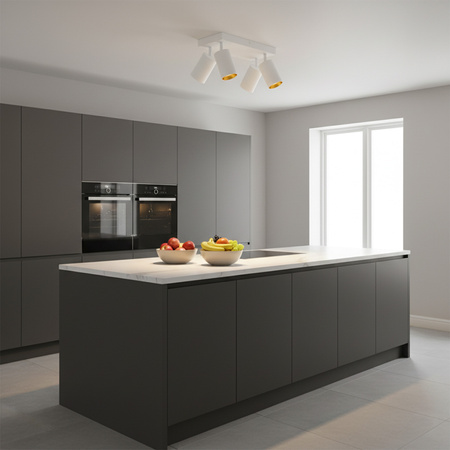 Plafon LED Oprawa Lampa Ścienno-Sufitowa 4 x GU10 MARIBEL Biały GOLDLUX (Polux)