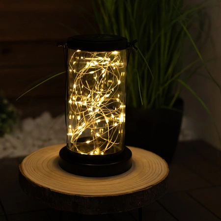 Lampa Solarna LED ABRELA Zewnętrzna Ogrodowa Stojąca Wisząca Latarenka 3000K IP44 LUMILED