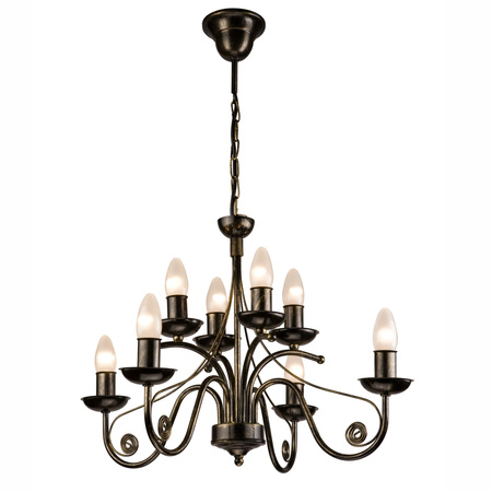 Lampa Wisząca Sufitowa DONATO 8xE14 Żyrandol Czarna Klasyczna LM-8.29 Lamkur