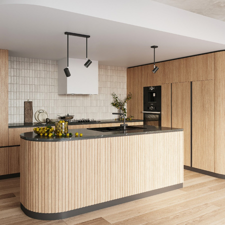 Lampa Sufitowa Oprawa Natynkowa SPOT TUBA Reflektor GU10 Wisząca Zwis Ruchoma Tubularna Czarna Nowoczesna Norano Sollux