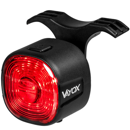 Lampka Latarka Rowerowa Tylna Czerwona SMART USB-C 6 Trybów IP66 MOCNA VAYOX