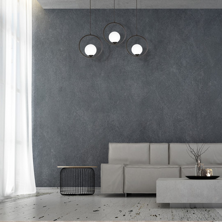 Lampa wisząca BOSTON 3xE14 Czarne Obręcze Geometryczne Loftowa MLP5594 Milagro Metal + Szkło