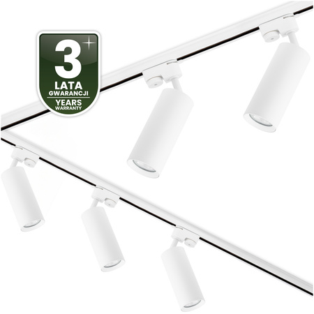 Zestaw Szynowy Szynoprzewód Szyna Listwa 3m + 5x Lampa Reflektor GU10 LED Biały