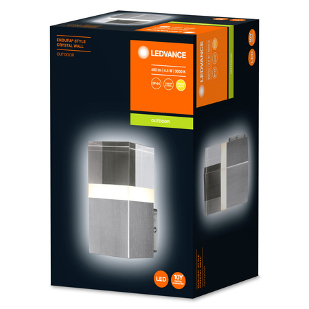 Lampa Ogrodowa Zewnętrzna Kinkiet Elewacyjny LED 4.5W 400lm 3000K IP44 Srebrny Endura Ledvance