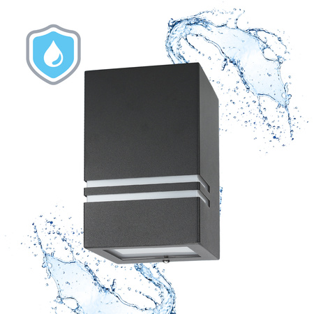 Lampa Ogrodowa Kinkiet Elewacyjny Zewnętrzny GU10 IP44 Czarna Quazar Kobi