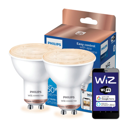 2x Żarówka LED GU10 4,7W = 50W 2700-6500K SMART WiFi Philips WiZ