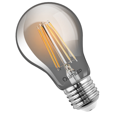 Zestaw 6x Żarówka LED A60 E27 6W = 50W 660lm 2200K Ciepła 360° Filament Dymiona LUMILED Smokey