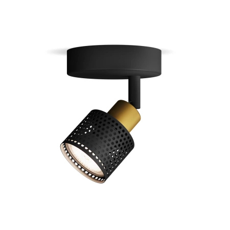 Lampa Ścienna Sufitowa Kinkiet GU10 LED Czarna-Miedziana Niall Philips