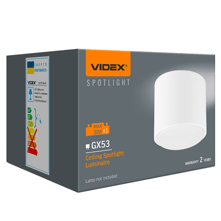 Oprawa Natynkowa SPOT Lampa Sufitowa Punktowa 1x GX53 Biała Videx