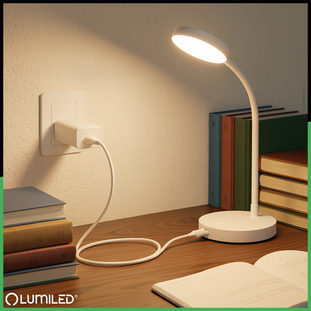 Ładowarka Zasilacz 1x USB 5V/1A DC Adapter Lampek Biurkowych Biały Lumiled