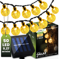 Girlanda Solarna Ogrodowa 50x LED Ozdobne Kuleczki 9,27m 3000K Ciepła GALLA3 LUMILED