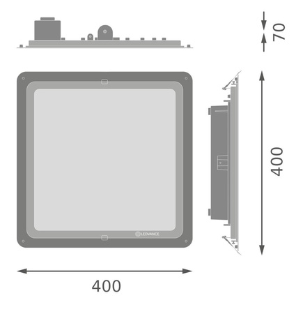 Oprawa Sufitowa LED Zewnętrzna 145W 19575lm 5700K Zimna Natynkowy Czarny IP66 Canopy Compact Ledvance