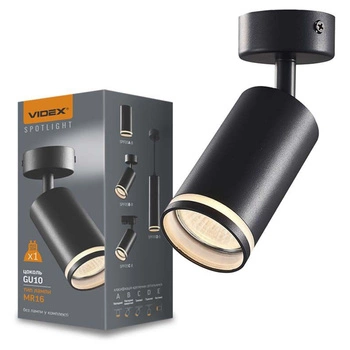 Lampa Ścienna Sufitowa Kinkiet Oprawa Punktowa Ruchoma GU10 Czarna Videx