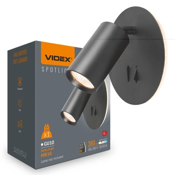 Lampa Ścienna Kinkiet Oprawa Punktowa 5W 380lm 2700K Ciepła Czarna Videx