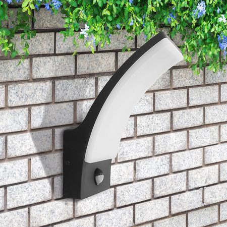 Kinkiet Ścienny LED Lampa Elewacyjna Zewnętrzna 12W 1600lm 4000K Neutralna 180° Czarny IP44 Amy Sanico Goldlux