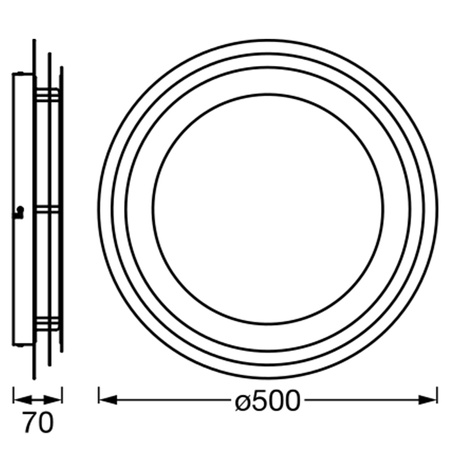 Plafon LED Lampa Sufitowa Natynkowa 38W 2140lm 3000K Ciepła Biała Orbis Spiral Layers Osram