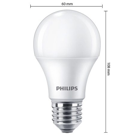 4PAK Żarówka LED E27 A60 10W = 75W 1055lm 2700K Ciepła Mleczny PHILIPS