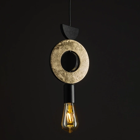 Lampa Sufitowa Wisząca E27 Złota Drewno Skandynawska DROPS WOOD F 11180 Nowodvorski