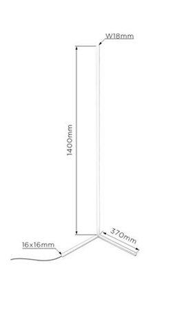 Lampa Stojąca Narożna Podłogowa BIała 20W RGB Zmiana Kolorów Pilot