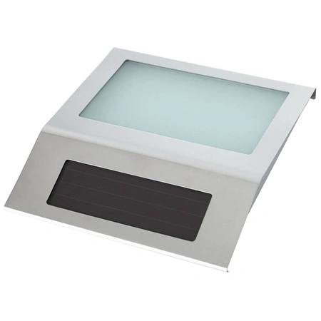 Lampa Ogrodowa Solarna LED Podświetlany Numer Domu Kinkiet Elewacyjny 6000K IP65 Czujnik Srebrna