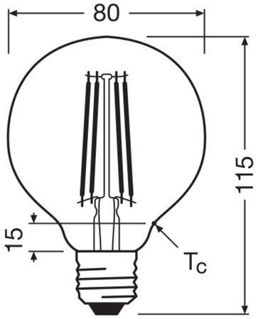2x Żarówka LED Dekoracyjna G80 Kula E27 7.2W = 60W 806lm 2400K Ciepła 300° Ściemnialna Vintage 1906 Osram