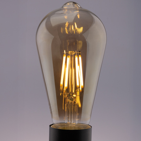 Zestaw 6x Żarówka LED EDISON E27 ST64 6W = 50W 420lm 2200K Ciepła 360° Filament LUMILED Smokey