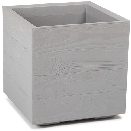 Kwietnik Donica Skrzynka na Kółkach EKO Recykling 40x40cm Ogrodowa Domowa Deska Wood Szara