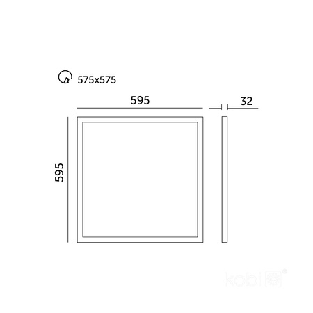 Panel LED Natynkowy 40W 4000lm 4000K 120° Neutralny Kaseton Biały 60x60cm Davro Kobi
