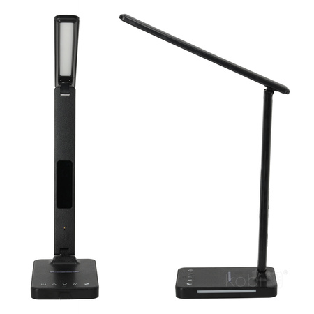 Lampka Biurkowa Stołowa LED 7W 460lm CCT 120° Czarna Noblite Kobi