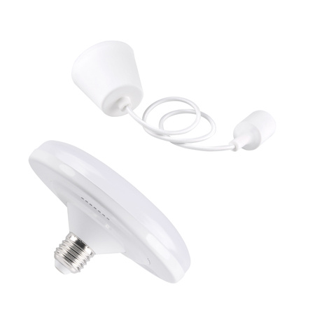 LAMPA wisząca, SUFITOWA KIKI 1xE27 10W BIAŁA 3000K GOLDLUX (Polux)