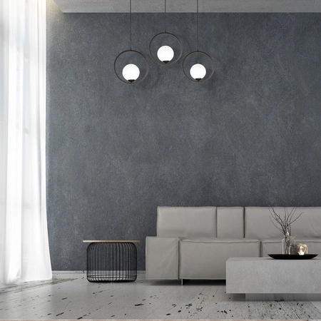 Lampa wisząca BOSTON 3xE14 Czarne Obręcze Geometryczne Loftowa MLP5594 Milagro Metal + Szkło