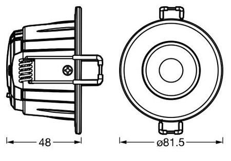Panel LED Oprawa Podtynkowa Punktowa 6W 600lm CCT Ściemnialna Oczko Spot Biały Downlight Slim Ledvance