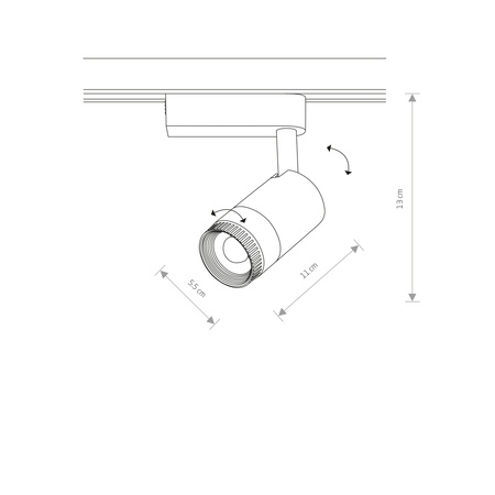 Reflektor Szynowy Lampa do Szynoprzewodów 1-fazowy LED 9W 660lm 4000K Neutralna Biały Nowoczesna PROFILE ZOOM 7624 Nowodvorski