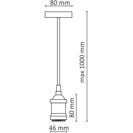 LAMPA wisząca Zawiesie z oprawką IL MIO NOLA E27 złoto 100cm kabel czarny