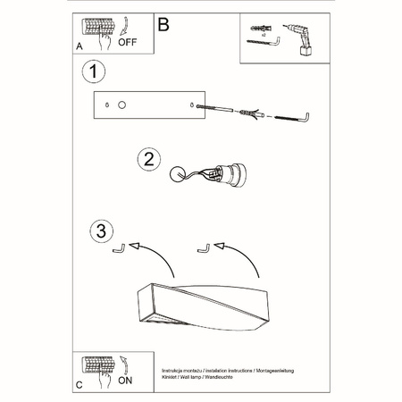 Lampa Ścienna Oprawa Natynkowa Kinkiet E27 Prostokątna Biała Nowoczesna Sigma Sollux