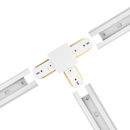 Łącznik Potrójny TRÓJNIK Biały do Listew Szynowych Jednofazowych Szynoprzewodów LUMILED