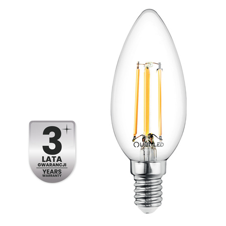 Żarówka LED E14 Świeczka B35 2,2W 470lm = 40W 2700K Ciepła 360° Filament KLASA A LUMILED