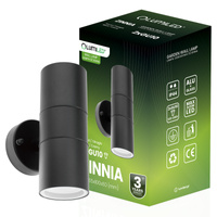 Kinkiet Ogrodowy Lampa Ścienna Elewacyjna góra dół LED GU10 IP44 ZINNIA Czarny LUMILED